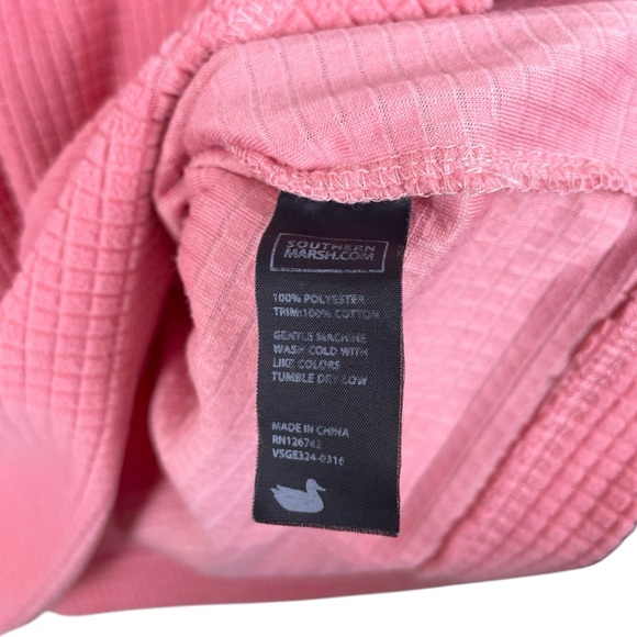 Southern Marsh FieldTec Quarter Zip Waffle Fleece Pullover Pink + Blue Size S - Picture 13 of 13